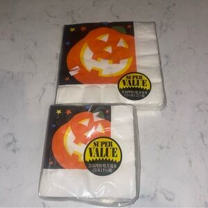 Vintage beverage and luncheon size 3 ply Halloween napkins